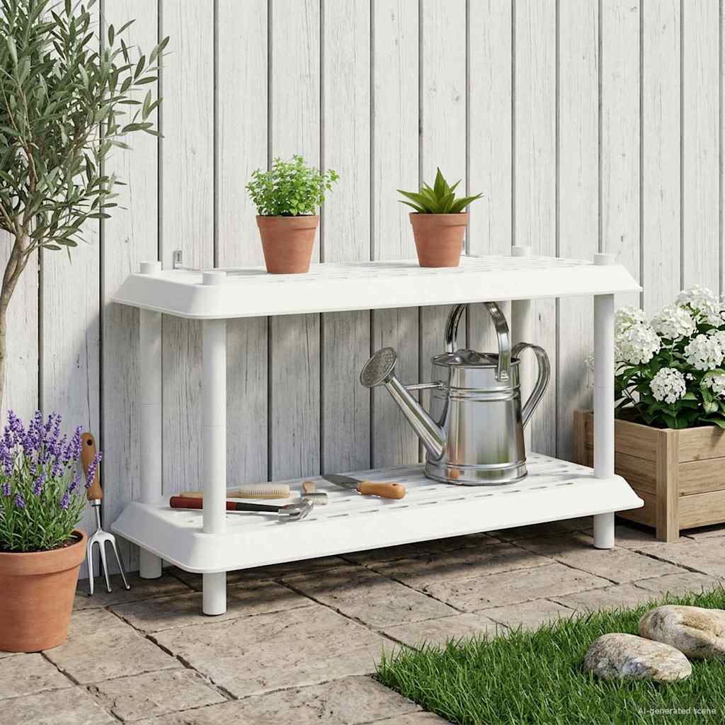 vidaXL Shelving Unit 2-Tier 100 x 40 x 55.5 cm PP White