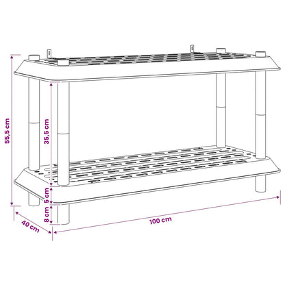 vidaXL Shelving Unit 2-Tier 100 x 40 x 55.5 cm PP White