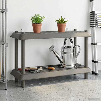 vidaXL Shelving Unit 2-Tier 100 x 40 x 55.5 cm PP Light Grey