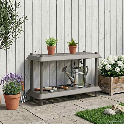 vidaXL Shelving Unit 2-Tier 100 x 40 x 55.5 cm PP Light Grey