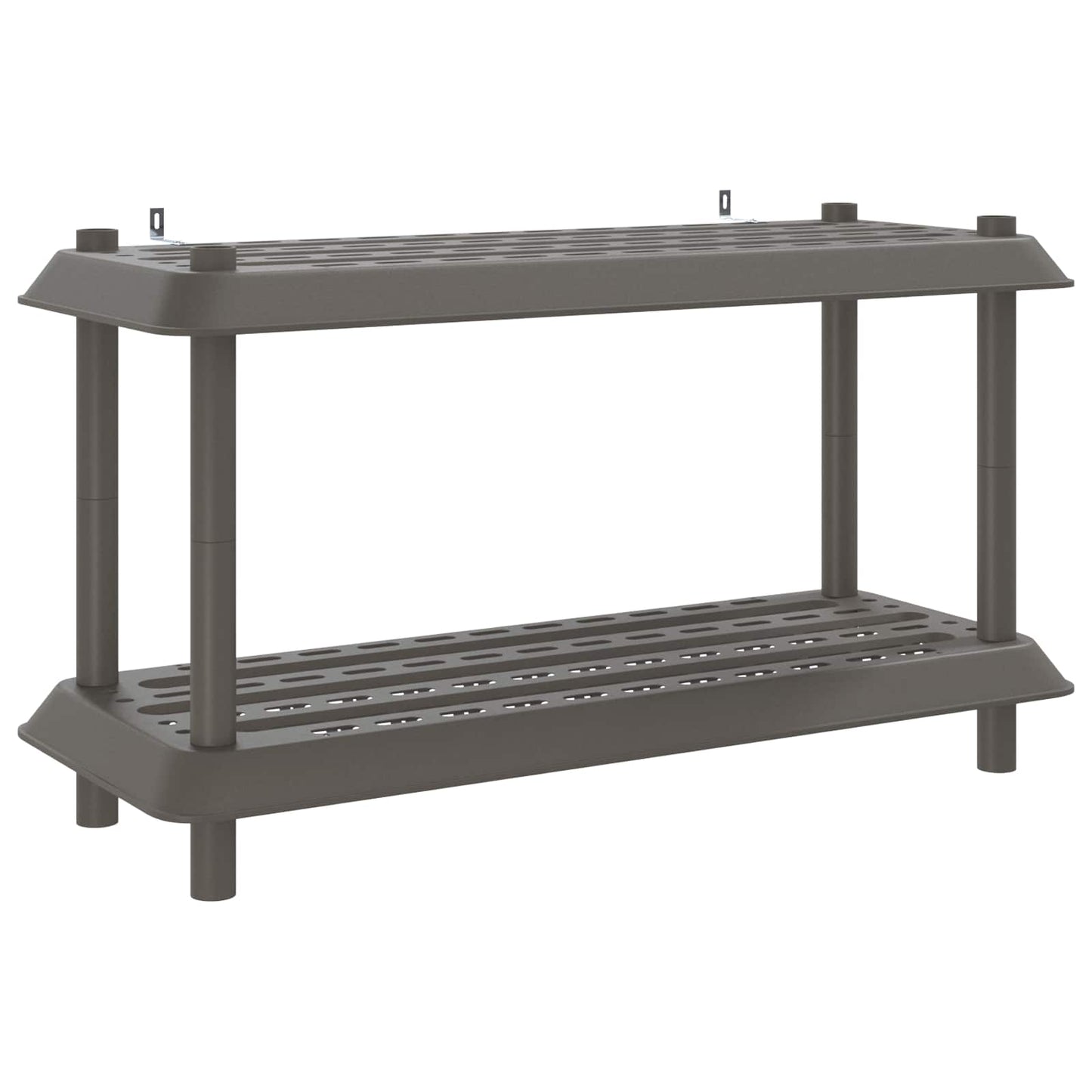 vidaXL Shelving Unit 2-Tier 100 x 40 x 55.5 cm PP Light Grey