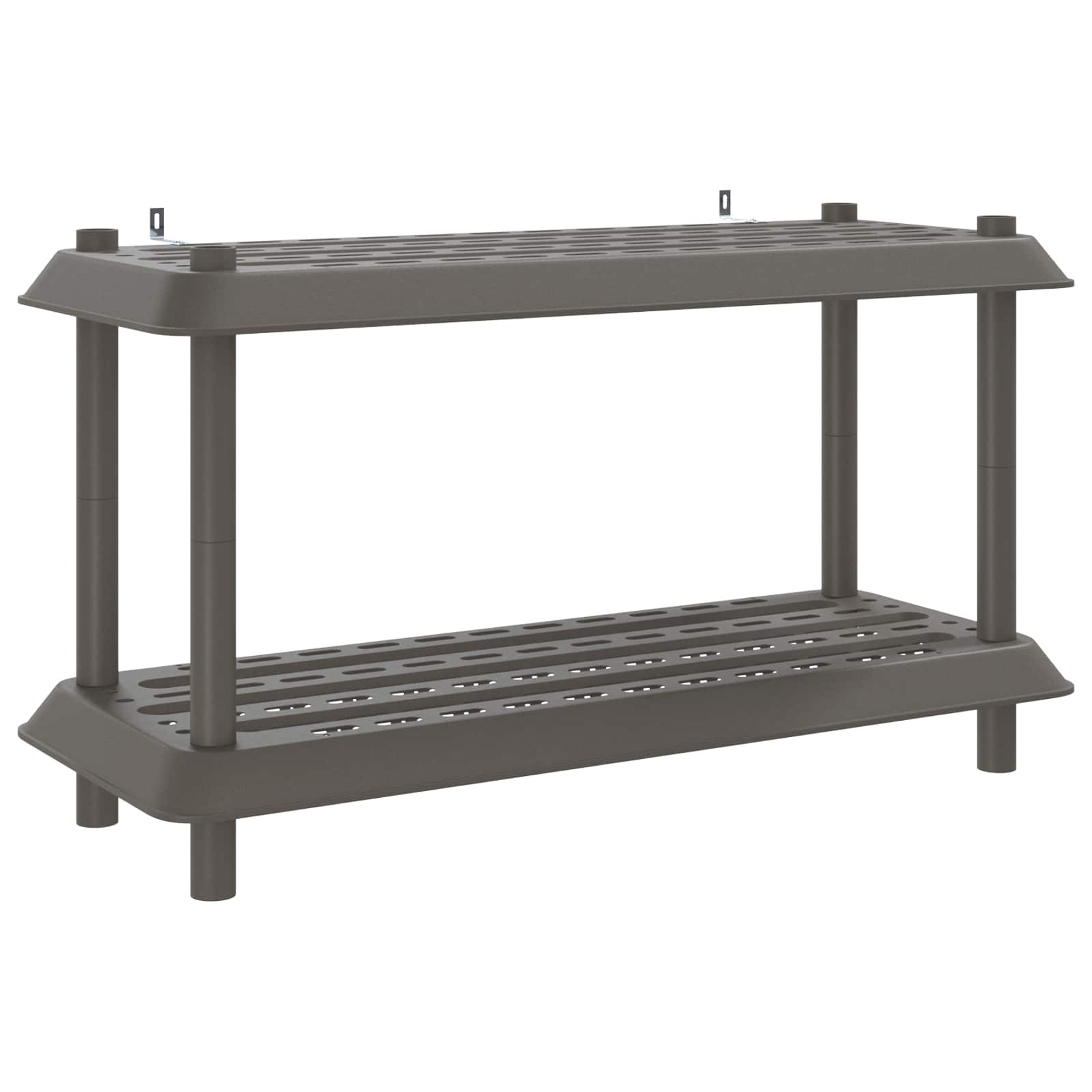 vidaXL Shelving Unit 2-Tier 100 x 40 x 55.5 cm PP Light Grey