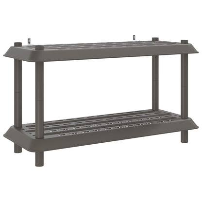 vidaXL Shelving Unit 2-Tier 100 x 40 x 55.5 cm PP Light Grey