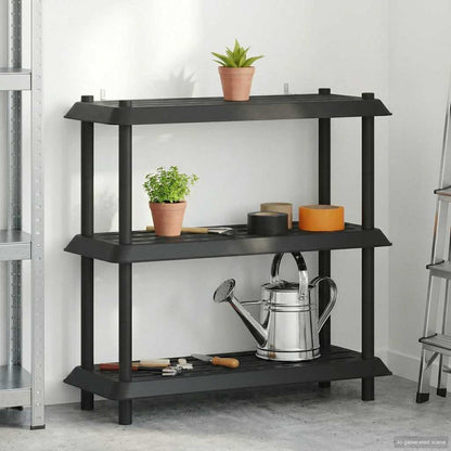 vidaXL Shelving Unit 3-Tier 100 x 40 x 96 cm PP Anthracite