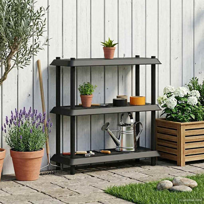 vidaXL Shelving Unit 3-Tier 100 x 40 x 96 cm PP Anthracite