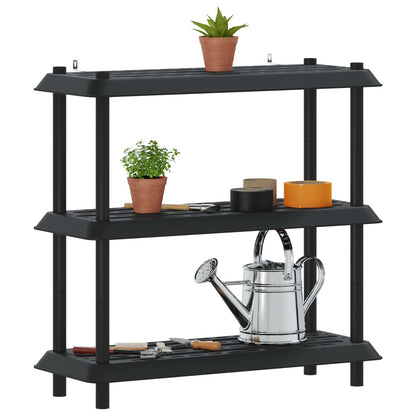 vidaXL Shelving Unit 3-Tier 100 x 40 x 96 cm PP Anthracite