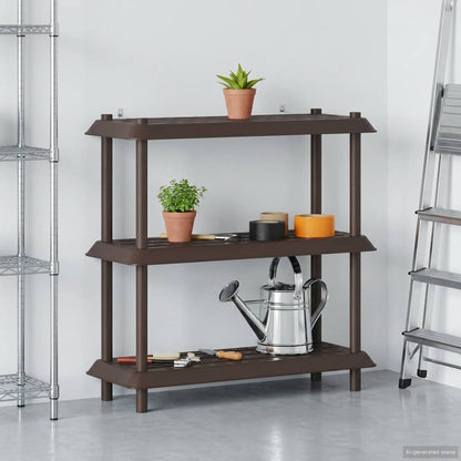 vidaXL Shelving Unit 3-Tier 100 x 40 x 96 cm PP Brown
