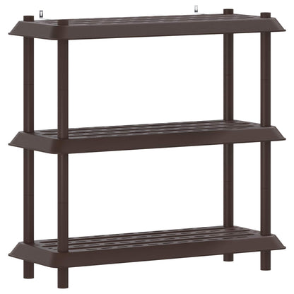 vidaXL Shelving Unit 3-Tier 100 x 40 x 96 cm PP Brown
