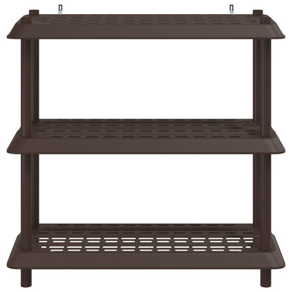 vidaXL Shelving Unit 3-Tier 100 x 40 x 96 cm PP Brown