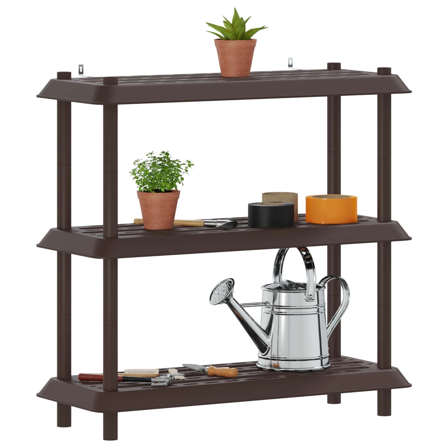vidaXL Shelving Unit 3-Tier 100 x 40 x 96 cm PP Brown