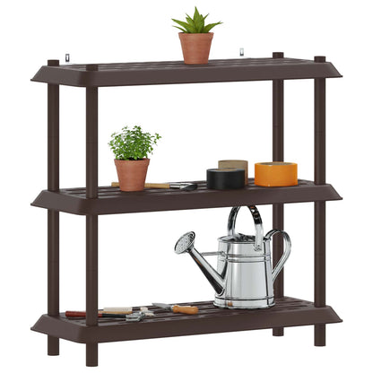 vidaXL Shelving Unit 3-Tier 100 x 40 x 96 cm PP Brown