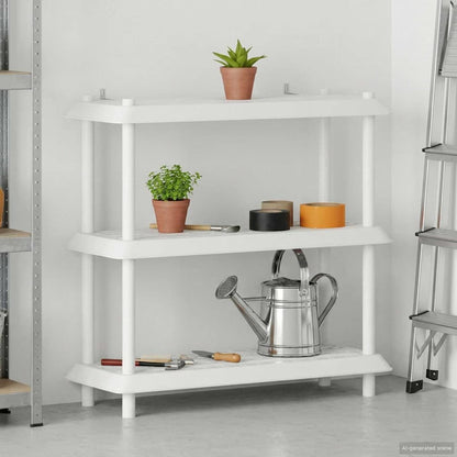 vidaXL Shelving Unit 3-Tier 100 x 40 x 96 cm PP White