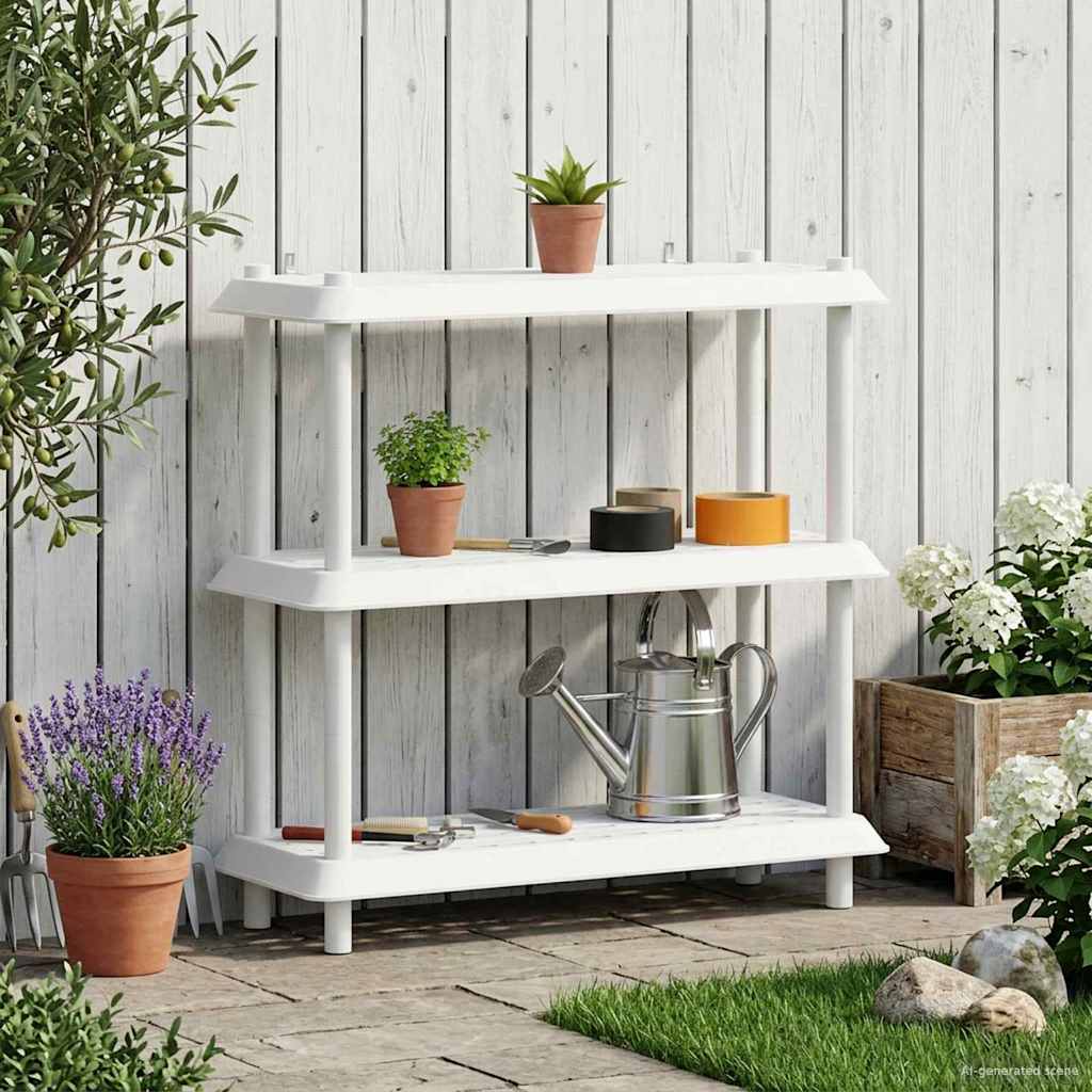 vidaXL Shelving Unit 3-Tier 100 x 40 x 96 cm PP White