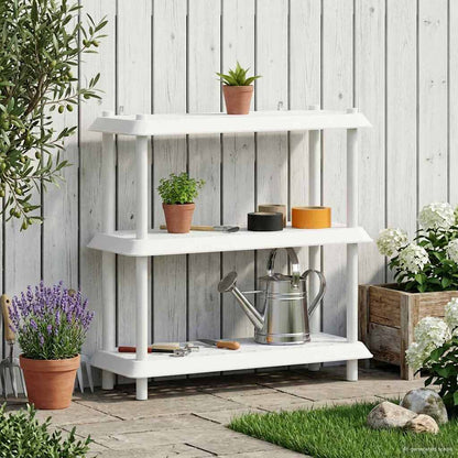 vidaXL Shelving Unit 3-Tier 100 x 40 x 96 cm PP White