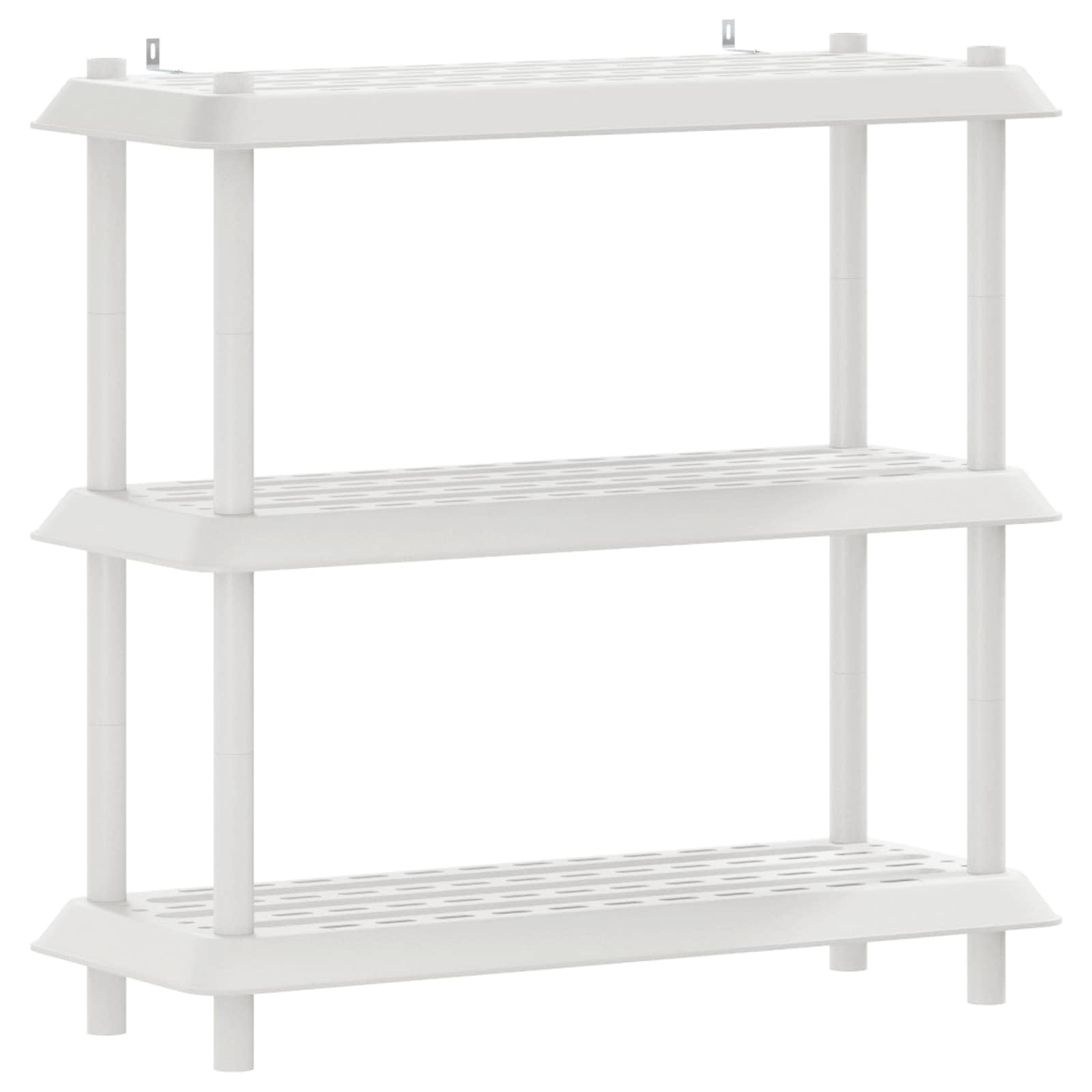 vidaXL Shelving Unit 3-Tier 100 x 40 x 96 cm PP White