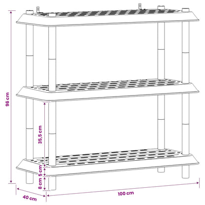 vidaXL Shelving Unit 3-Tier 100 x 40 x 96 cm PP White