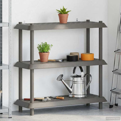 vidaXL Shelving Unit 3-Tier 100 x 40 x 96 cm PP Light Grey