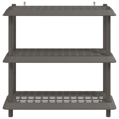 vidaXL Shelving Unit 3-Tier 100 x 40 x 96 cm PP Light Grey