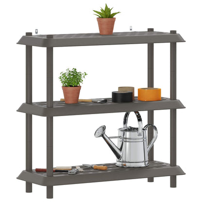 vidaXL Shelving Unit 3-Tier 100 x 40 x 96 cm PP Light Grey