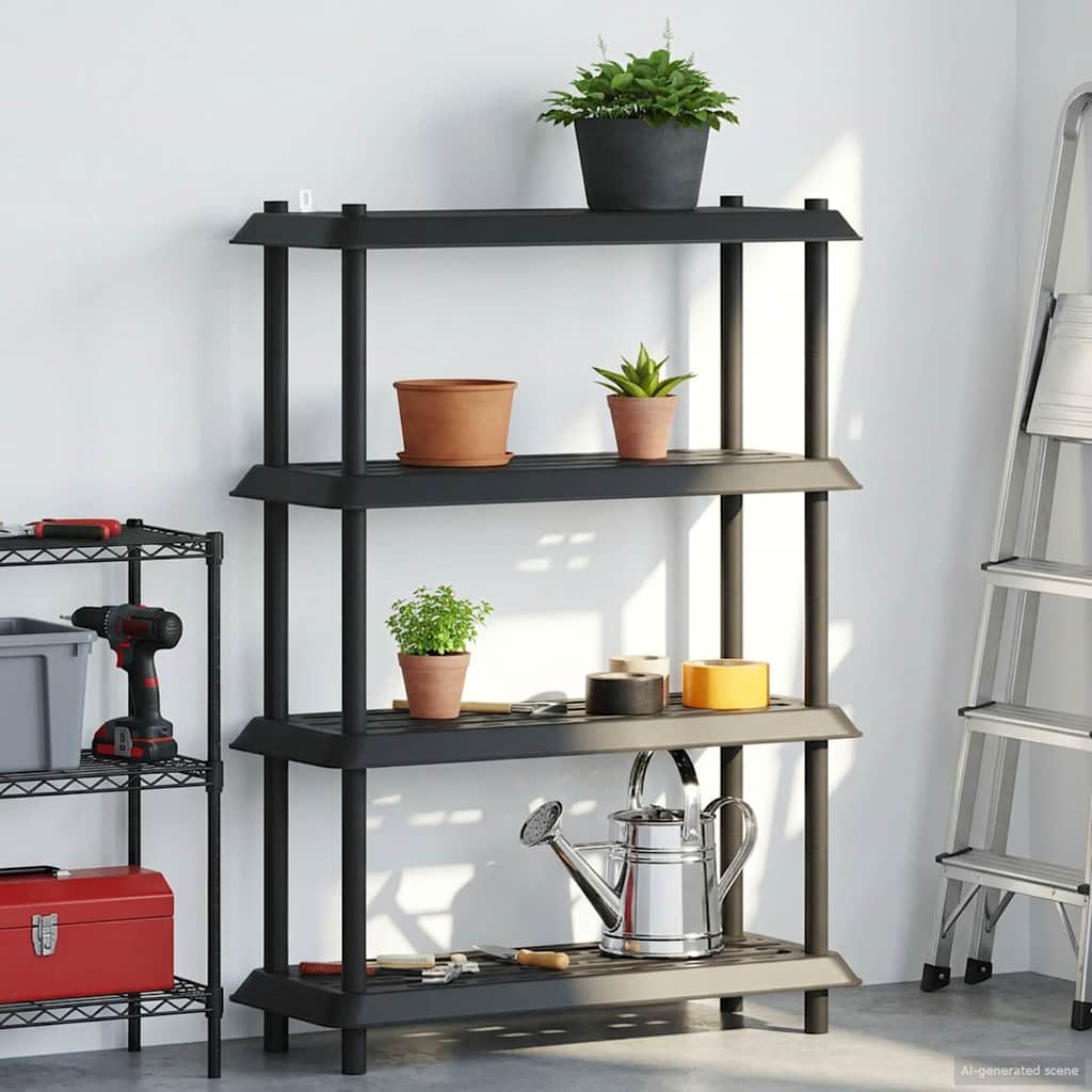 vidaXL Shelving Unit 4-Tier 100 x 40 x 136.5 cm PP Anthracite