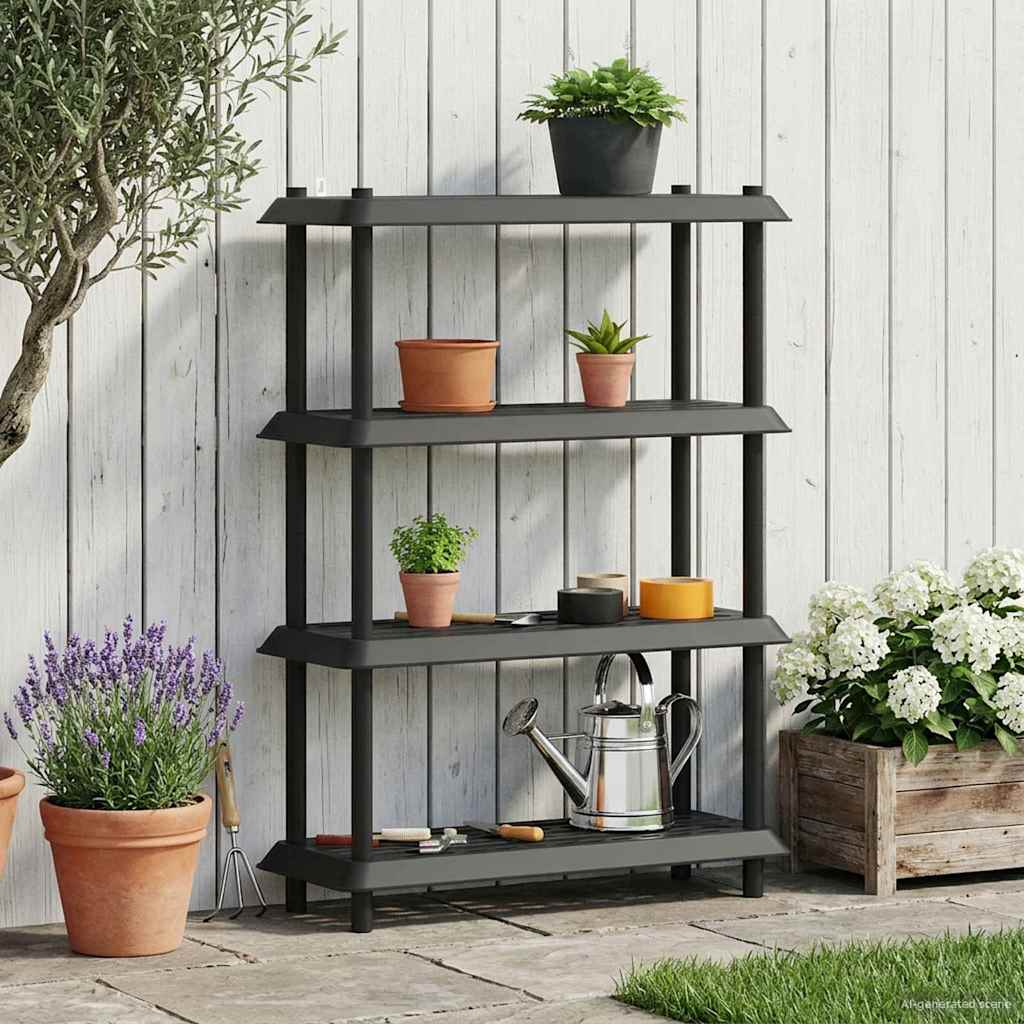vidaXL Shelving Unit 4-Tier 100 x 40 x 136.5 cm PP Anthracite