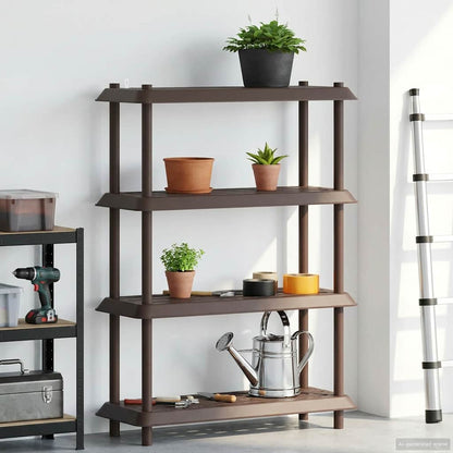 vidaXL Shelving Unit 4-Tier 100 x 40 x 136.5 cm PP Brown