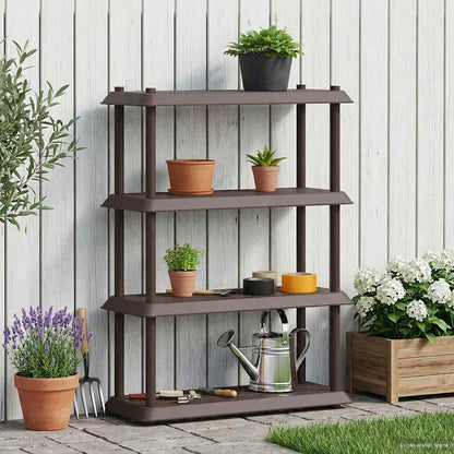 vidaXL Shelving Unit 4-Tier 100 x 40 x 136.5 cm PP Brown