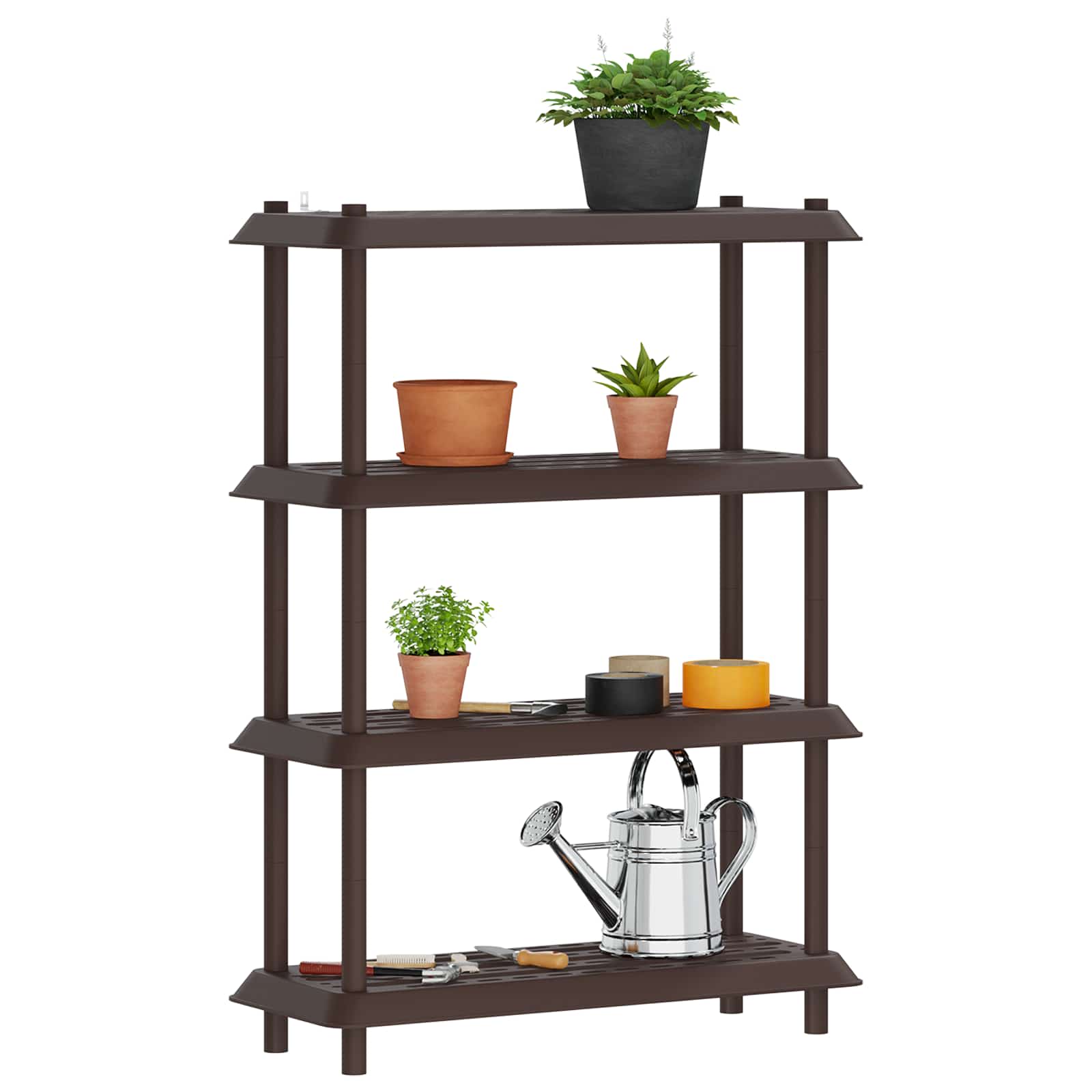 vidaXL Shelving Unit 4-Tier 100 x 40 x 136.5 cm PP Brown