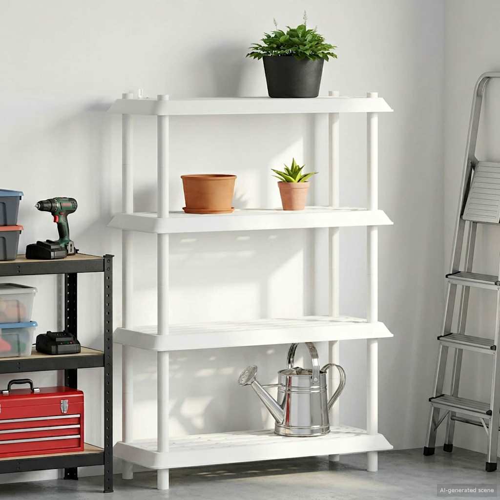 vidaXL Shelving Unit 4-Tier 100 x 40 x 136.5 cm PP White