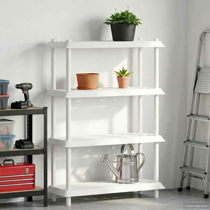 vidaXL Shelving Unit 4-Tier 100 x 40 x 136.5 cm PP White