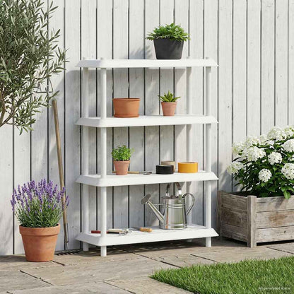 vidaXL Shelving Unit 4-Tier 100 x 40 x 136.5 cm PP White