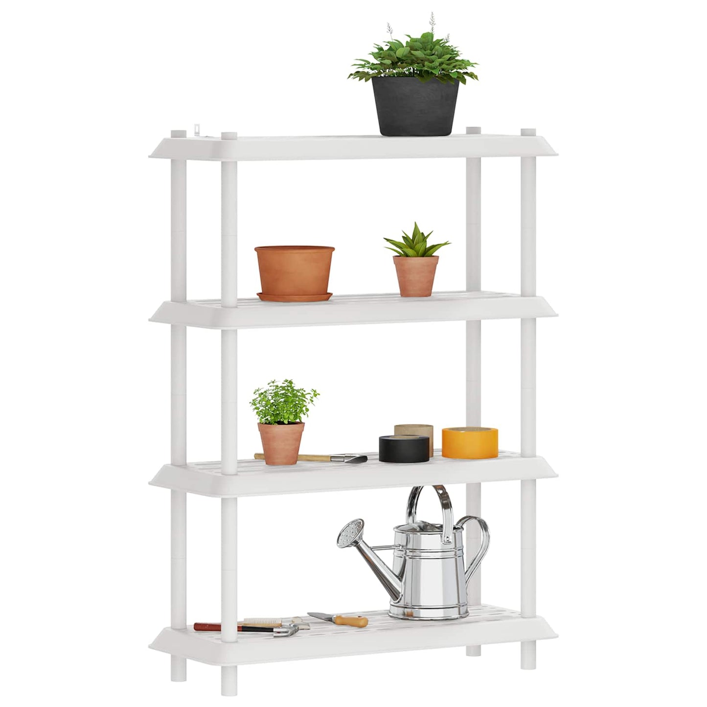 vidaXL Shelving Unit 4-Tier 100 x 40 x 136.5 cm PP White