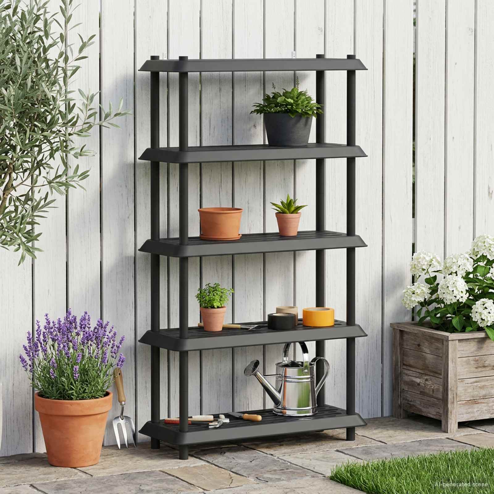 vidaXL Shelving Unit 5-Tier 100 x 40 x 177 cm PP Anthracite