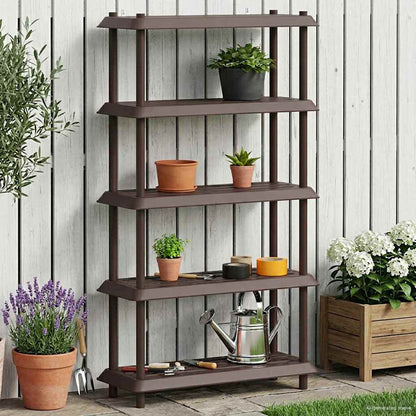 vidaXL Shelving Unit 5-Tier 100 x 40 x 177 cm PP Brown
