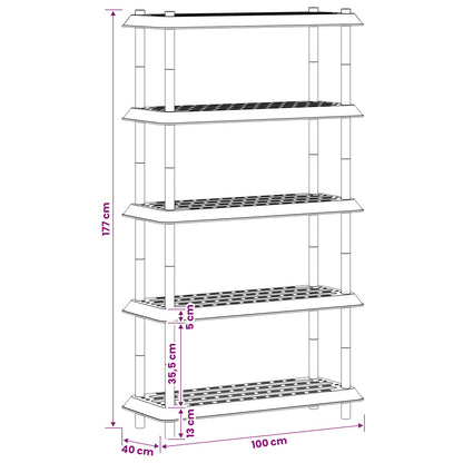 vidaXL Shelving Unit 5-Tier 100 x 40 x 177 cm PP Brown