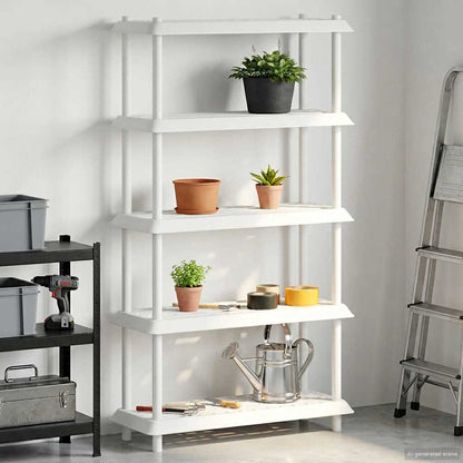 vidaXL Shelving Unit 5-Tier 100 x 40 x 177 cm PP White