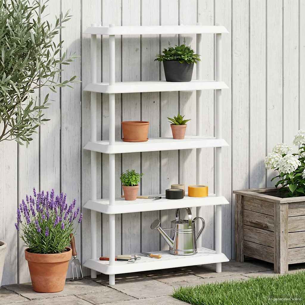 vidaXL Shelving Unit 5-Tier 100 x 40 x 177 cm PP White