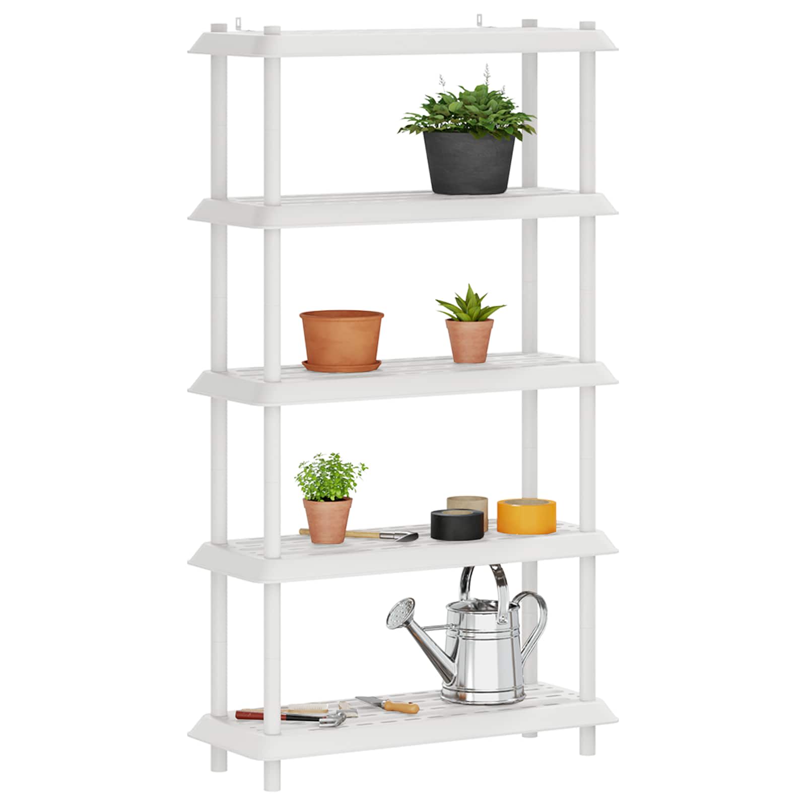 vidaXL Shelving Unit 5-Tier 100 x 40 x 177 cm PP White