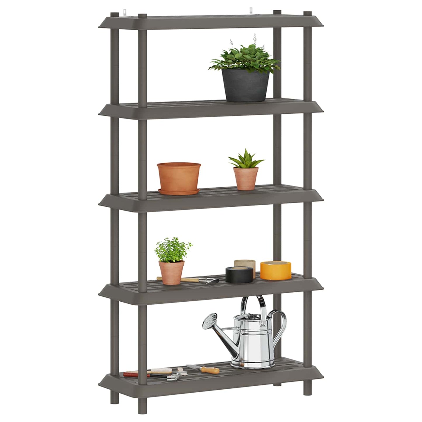 vidaXL Shelving Unit 5-Tier 100 x 40 x 177 cm PP Light Grey