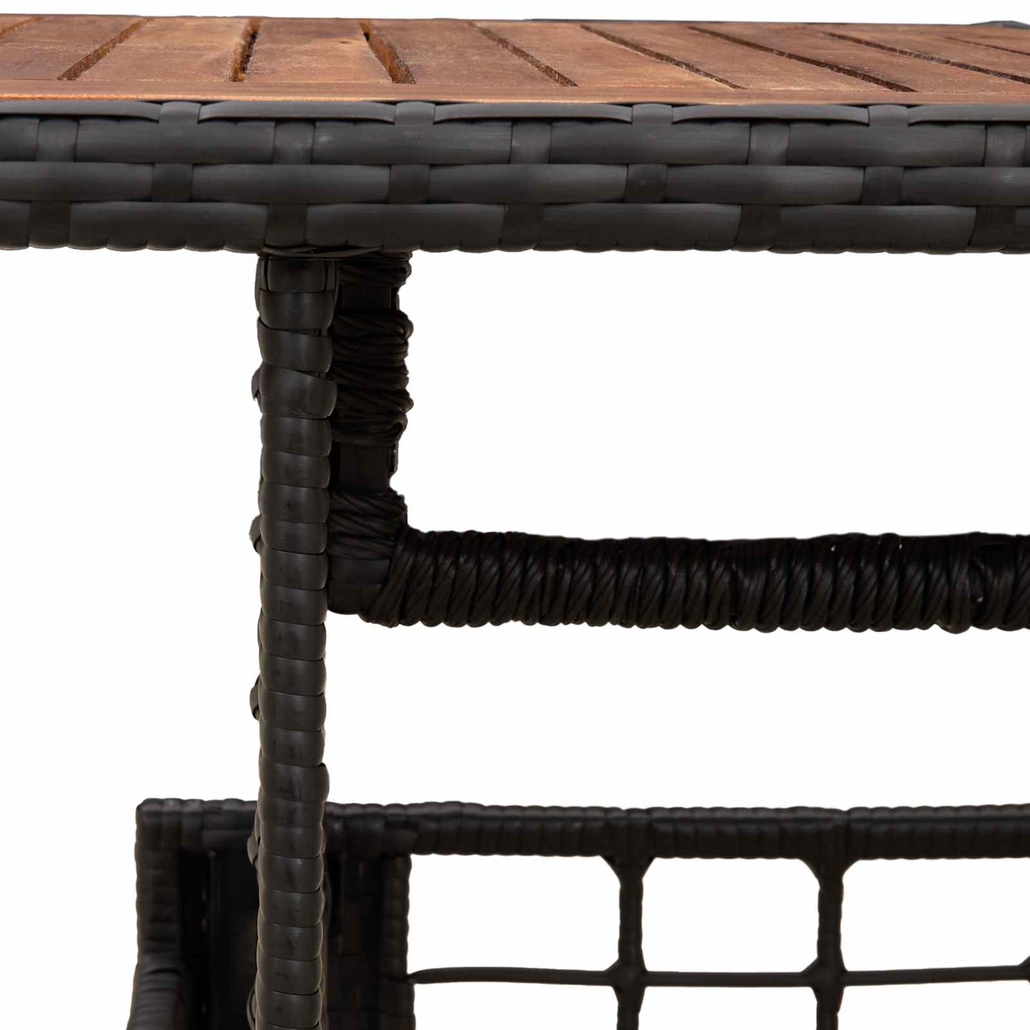 vidaXL Garden Lifting Up Table Black and Natural 100 x 55 x 37 cm