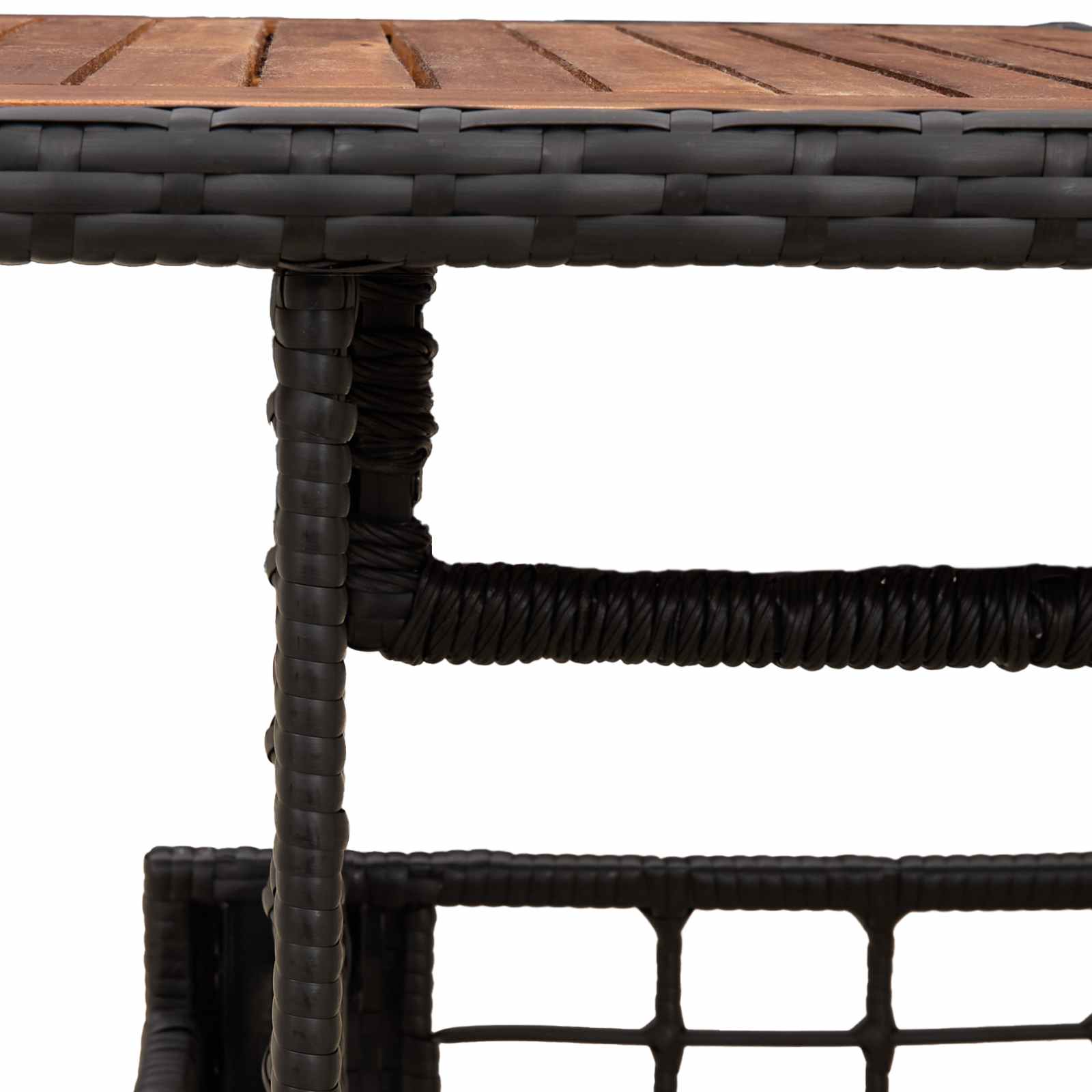 vidaXL Garden Lifting Up Table Black and Natural 100 x 55 x 37 cm