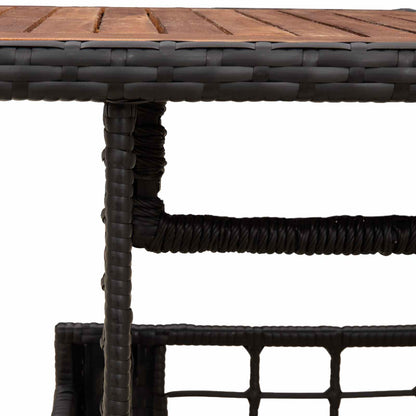 vidaXL Garden Lifting Up Table Black and Natural 100 x 55 x 37 cm