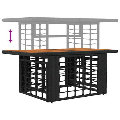 vidaXL Garden Lifting Up Table Black and Natural 100 x 55 x 37 cm