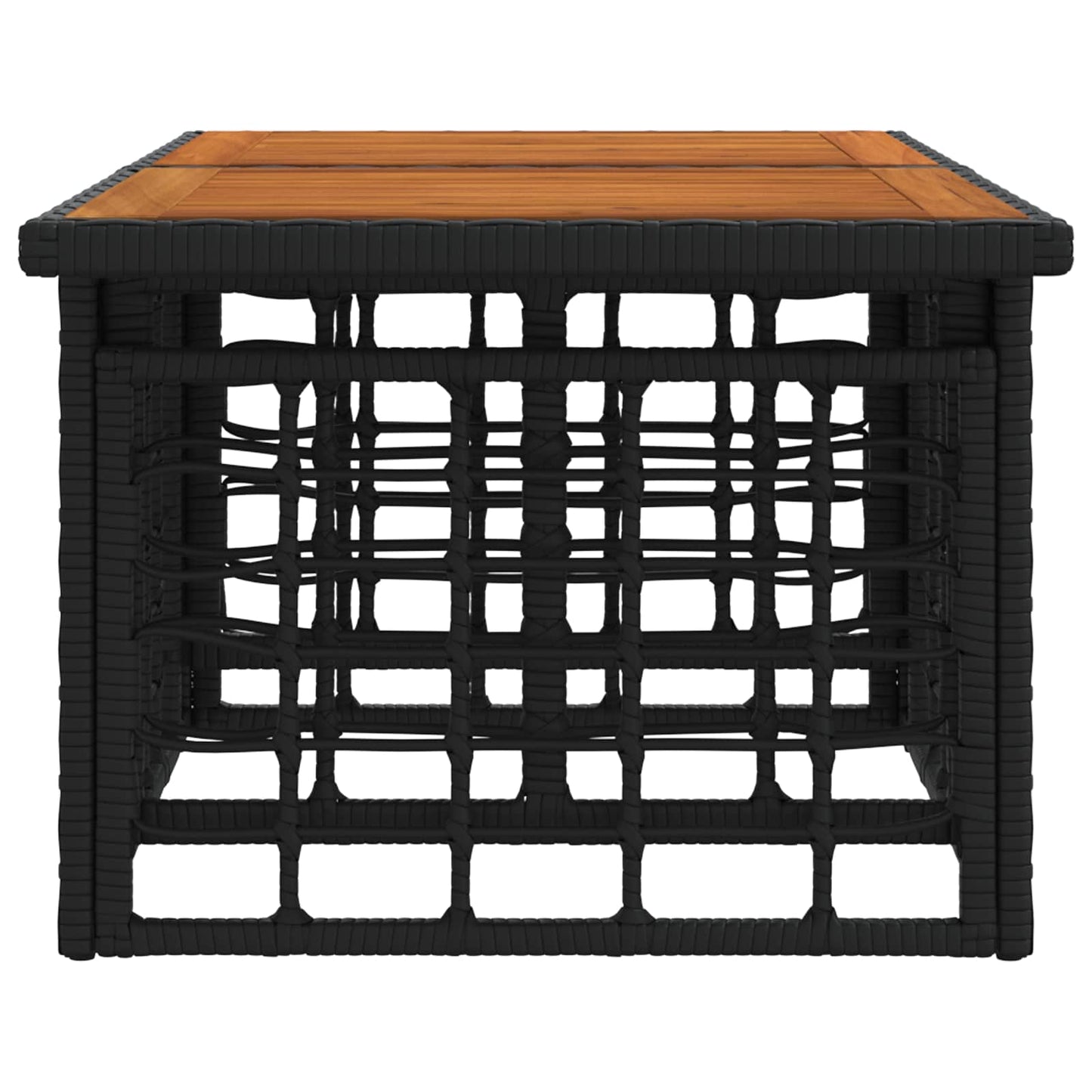 vidaXL Garden Lifting Up Table Black and Natural 100 x 55 x 37 cm