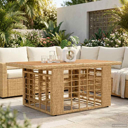 vidaXL Garden Lifting Up Table Natural 100 x 55 x 37 cm - Brown