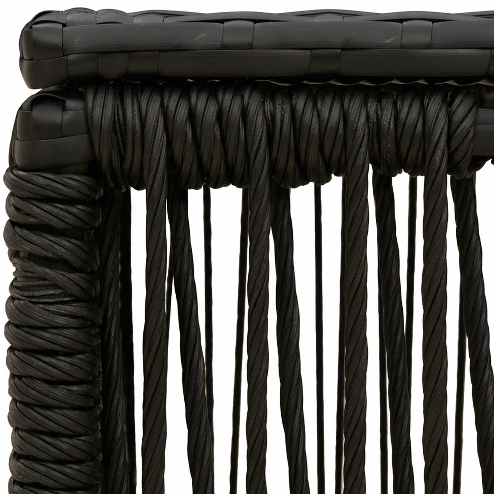 vidaXL Garden Table Black 55 x 55 x 37 cm PE Rattan and Glass