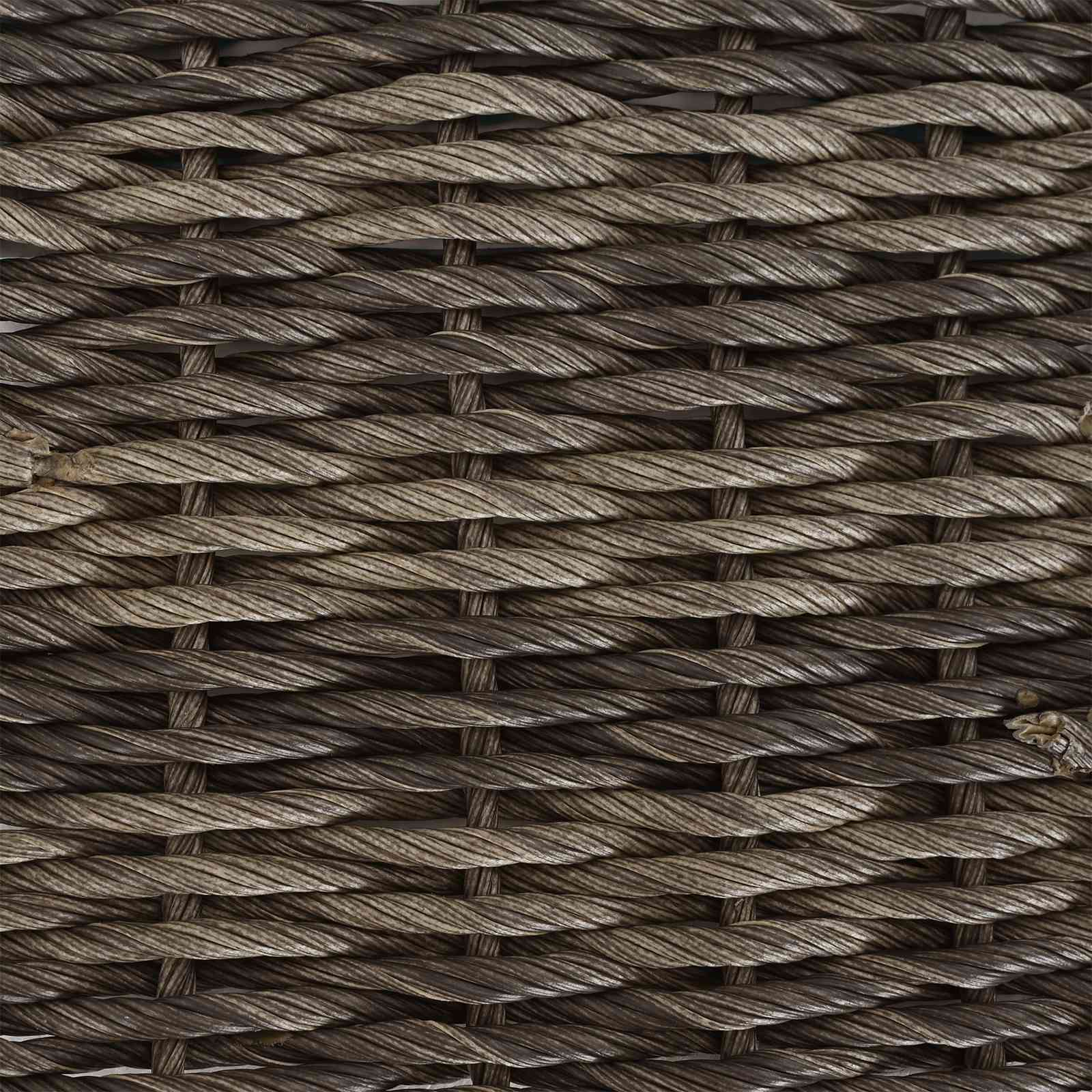 vidaXL Garden Table Grey and Black 55 x 55 x 37 cm PE Rattan and Glass