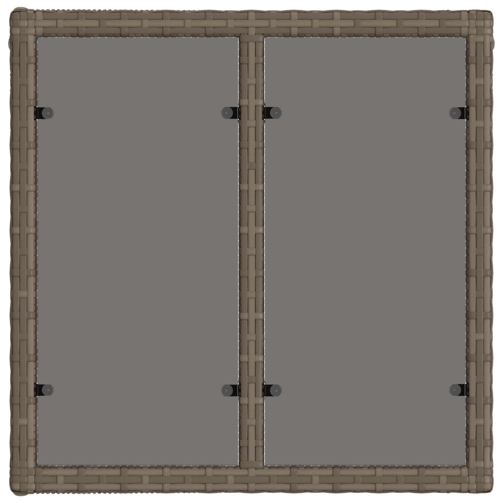 vidaXL Garden Table Grey and Black 55 x 55 x 37 cm PE Rattan and Glass