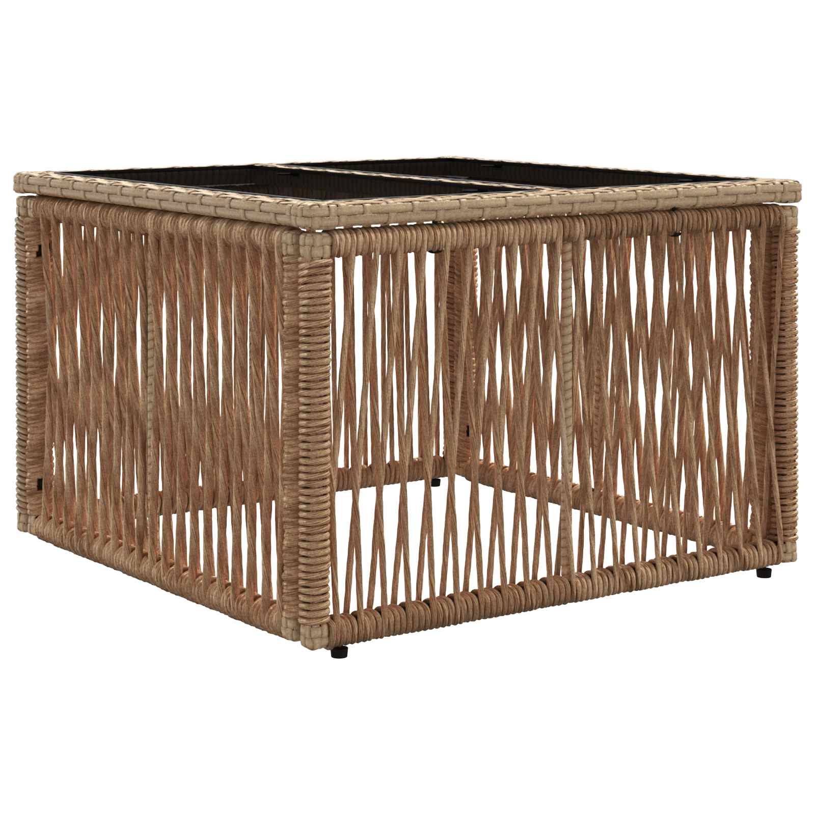 vidaXL Garden Table Beige and Black 55 x 55 x 37 cm
