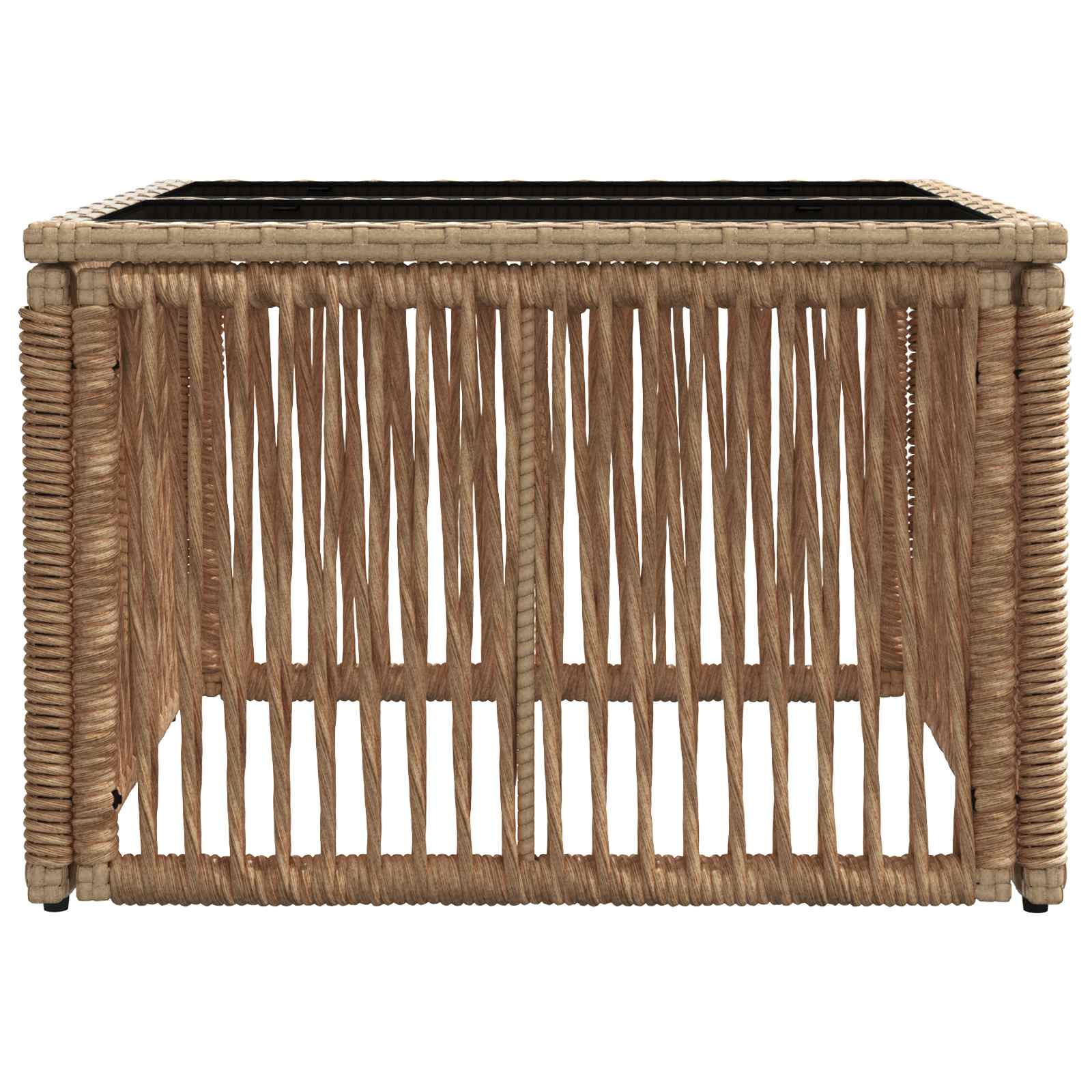 vidaXL Garden Table Beige and Black 55 x 55 x 37 cm